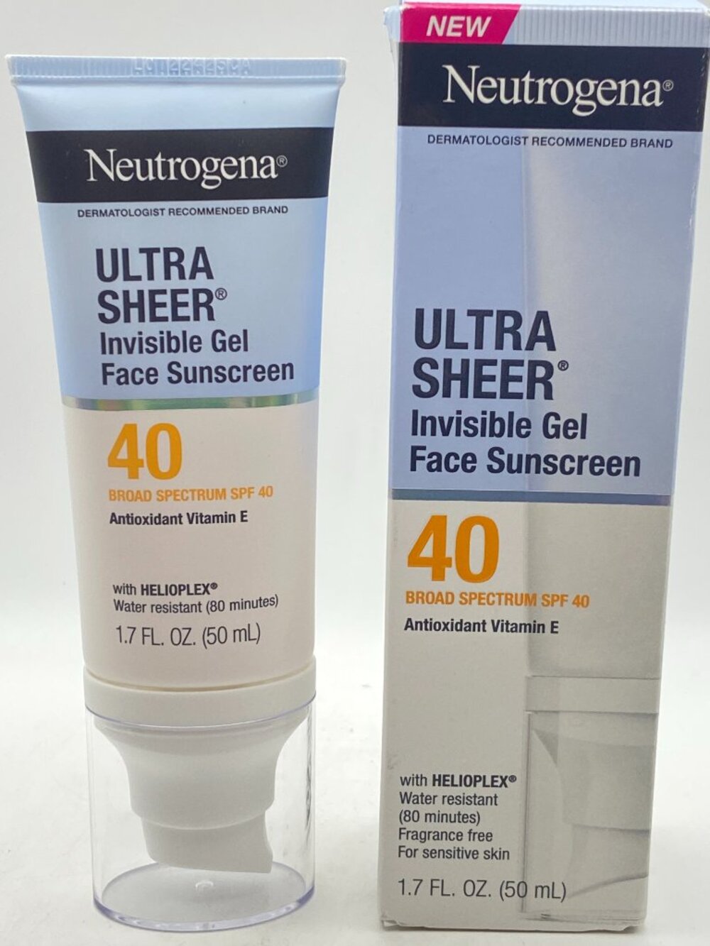 Neutrogena Ultra Sheer Invisible Gel Face Sunscreen SPF 40 1.7 oz NIB